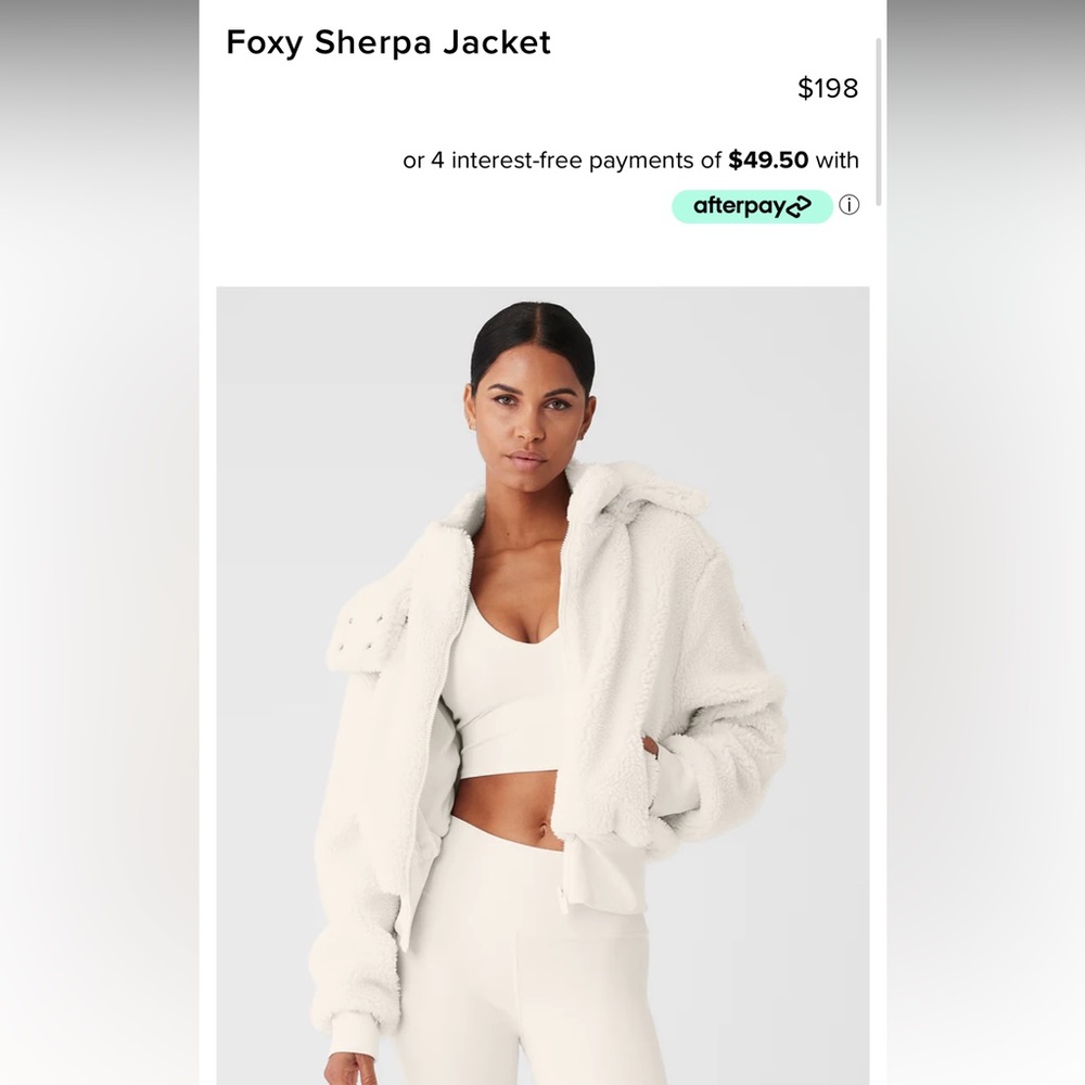 ALO YOGA foxy sherpa with removable hoodie